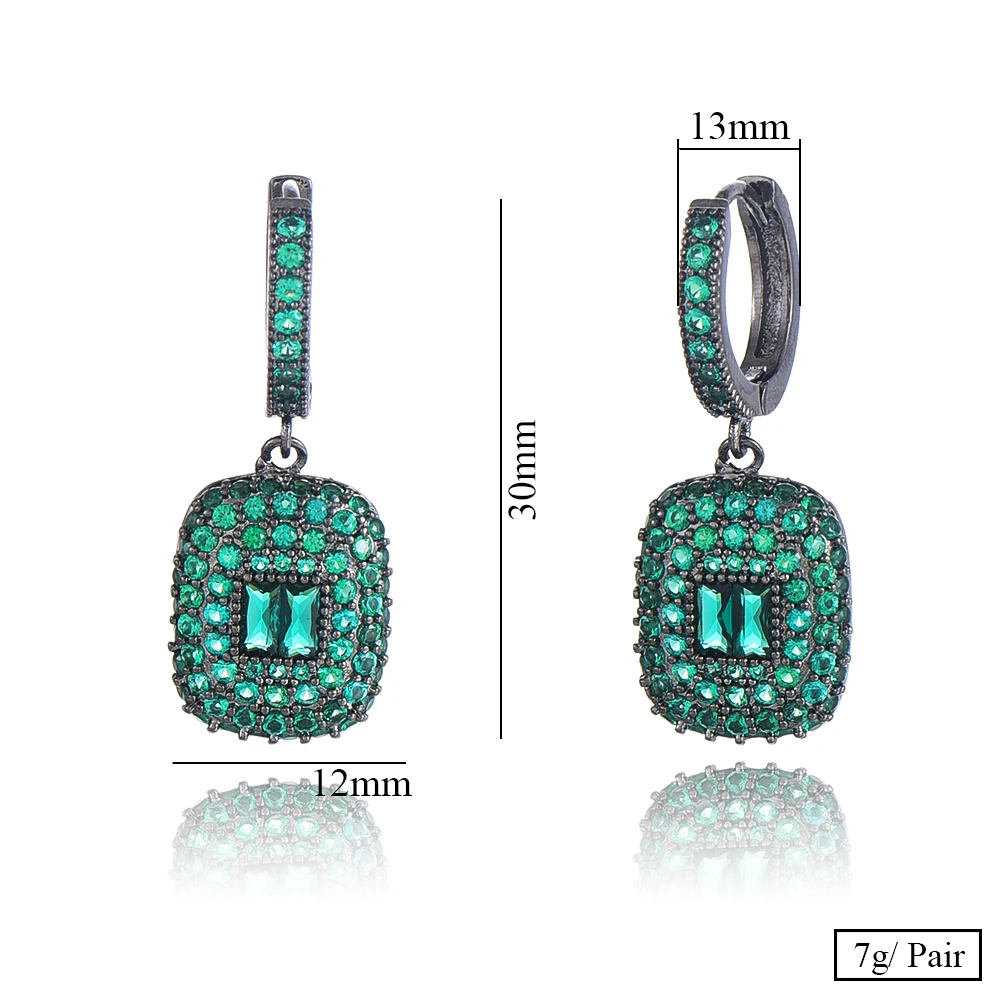 

SISCATHY Trendy Romantic Square shiny Stunning Pendant Earrings Luxury Bat Leaf Earrings For Women Wedding Bridal Earrings 2019