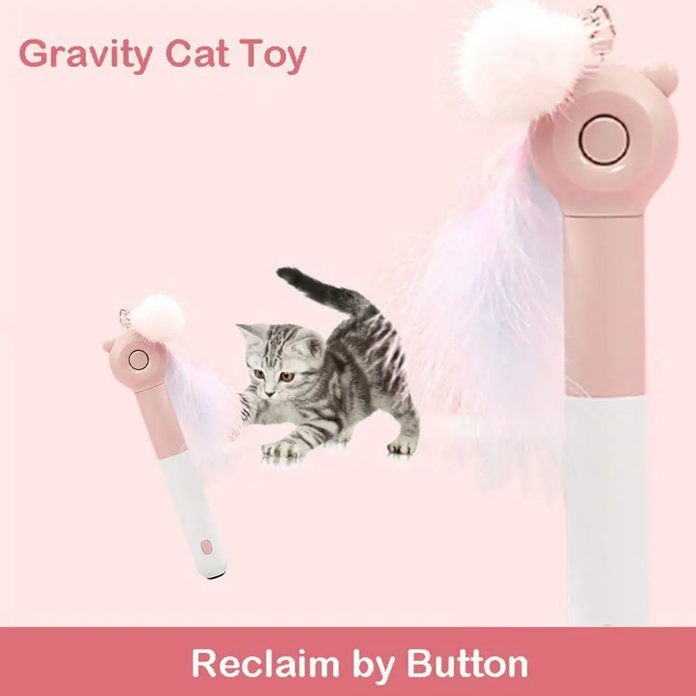 

Игрушка для кошек «Два в одном», цветное перо, забавная палочка для кошек, товары для домашних животных с защитой от отеков, автоматическая т...