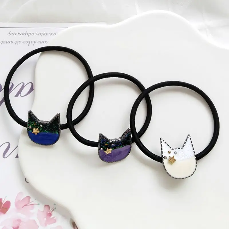 Японский милый контрастный цвет Мяу Кошка Резиновая лента для женщин девочек