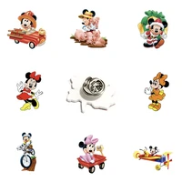 disney driving mickey mouse acrylic lapel pins epoxy resin badges brooches for kids fashion accessories jewelry presents xds647