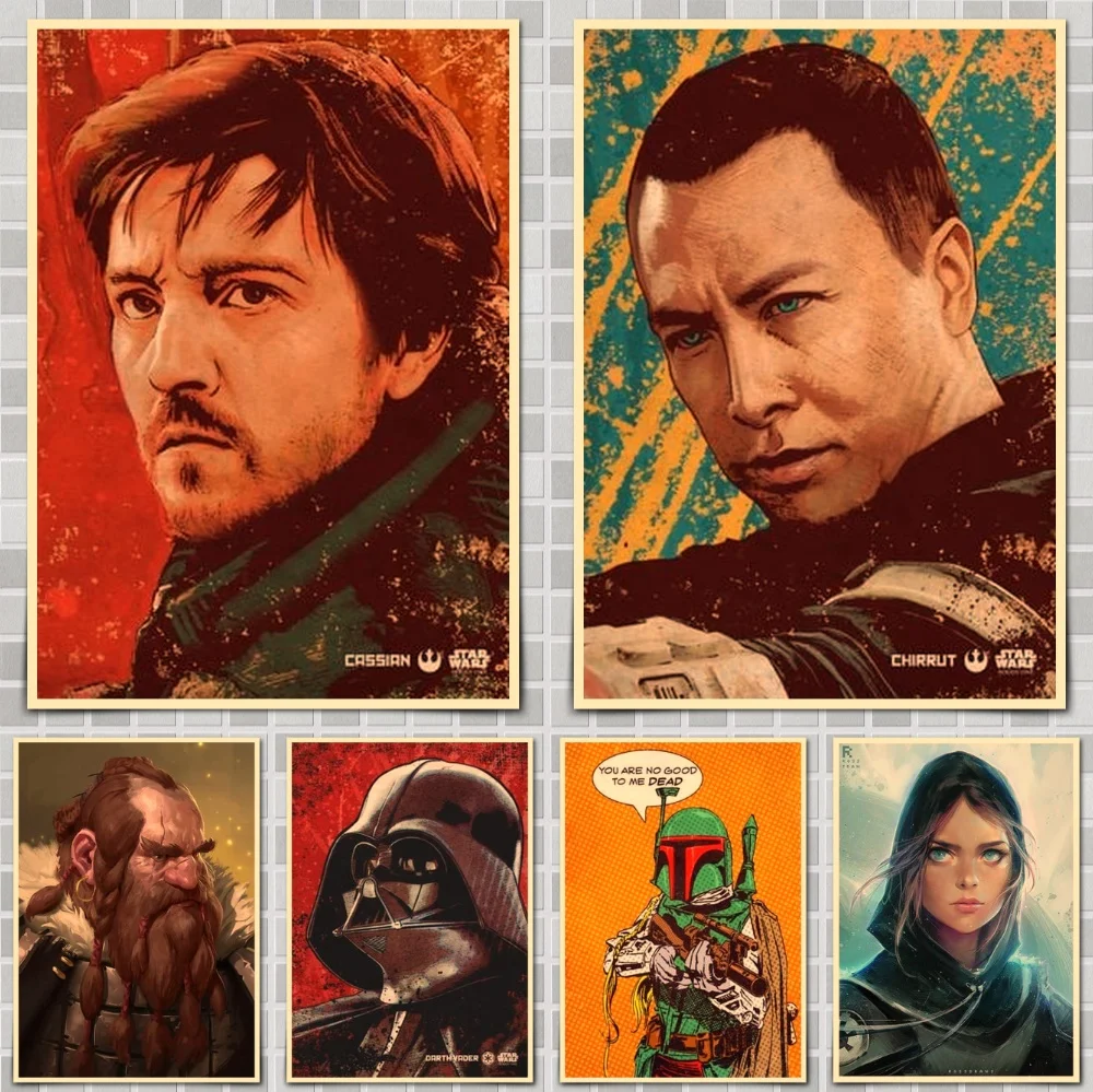 

Star Wars Comic Style Movie Poster Wall Stickers For Home Room Bar Decor Art