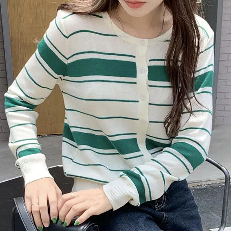 Женский однотонный вязаный кардиган EWq пальто с длинным рукавом свободного кроя