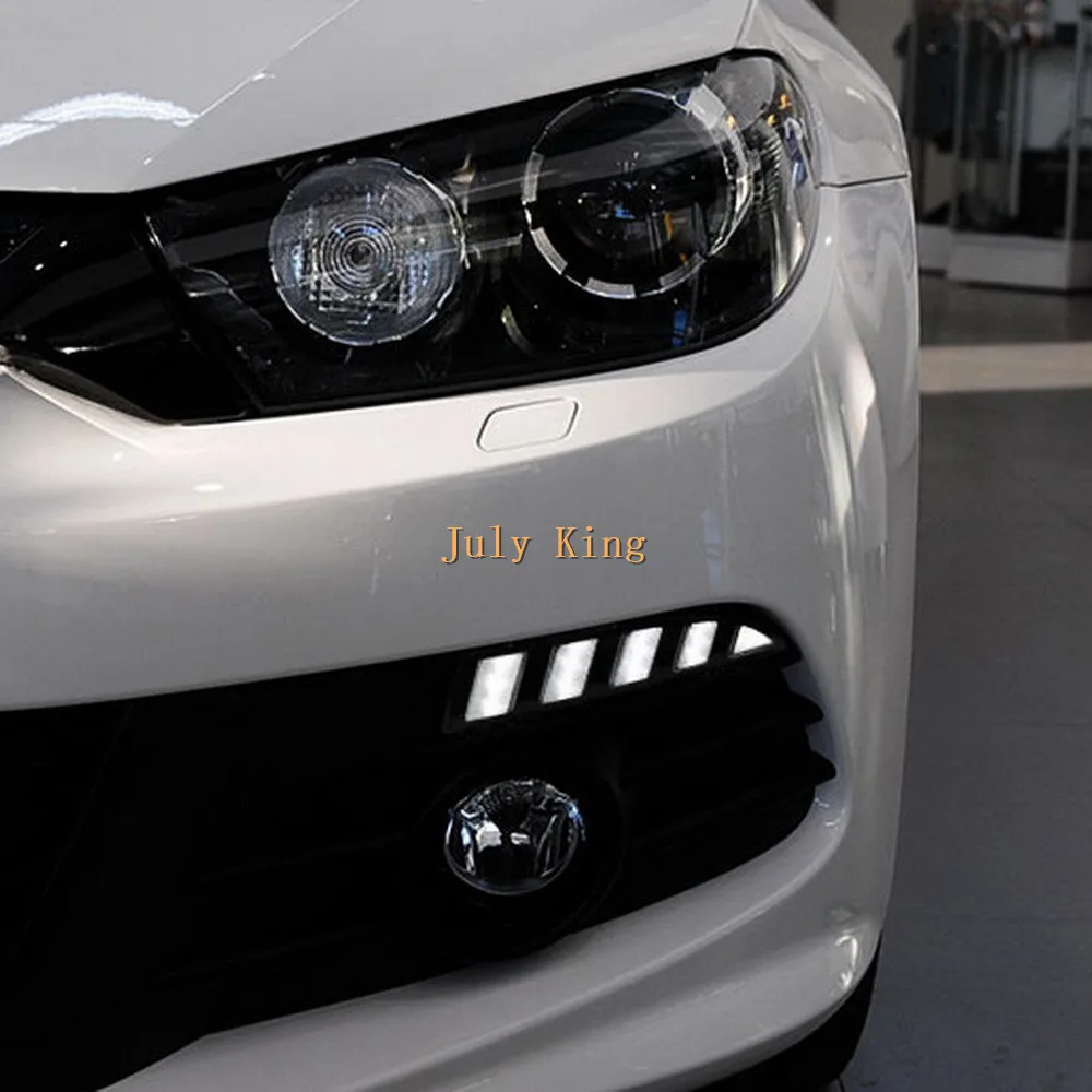 July King светодиодный чехол для дневных ходовых огней для VW scirocco 2008-14, Белый DRL+ Ice Blue Night DRL+ желтый стример поворотников