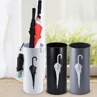 Бытовая простая железная круглая подставка для зонта, ведро для хранения влаги, стойка для приема зонта для дома, прихожей, офиса WF95