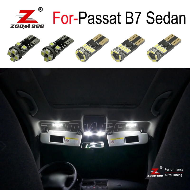 14 шт. светодиодный зеркальный светильник + для чтения внутри набор ламп Passat B7 Sedan