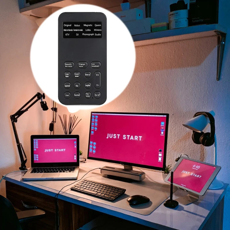 

M2 Voice Changer Headsets Sound Maching Handheld Microphone Voice Changer Sound Effects Machine for Phone/PS4/Ipad