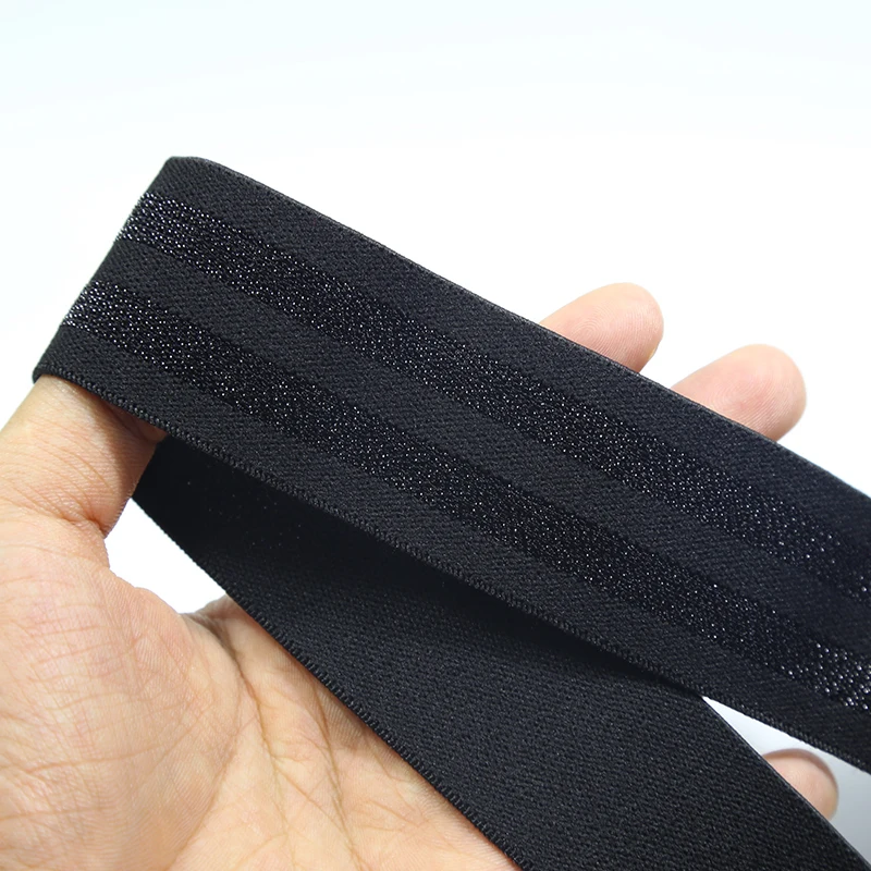 Благоприятная для кожи Золотая и серебряная эластичная ленточная ткань ремень