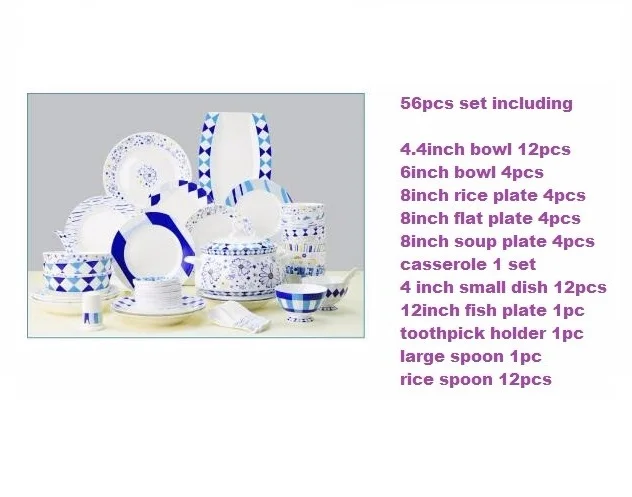 Набор керамической посуды 46 шт. плоские тарелки миски суп ложки Роскошный Дизайн