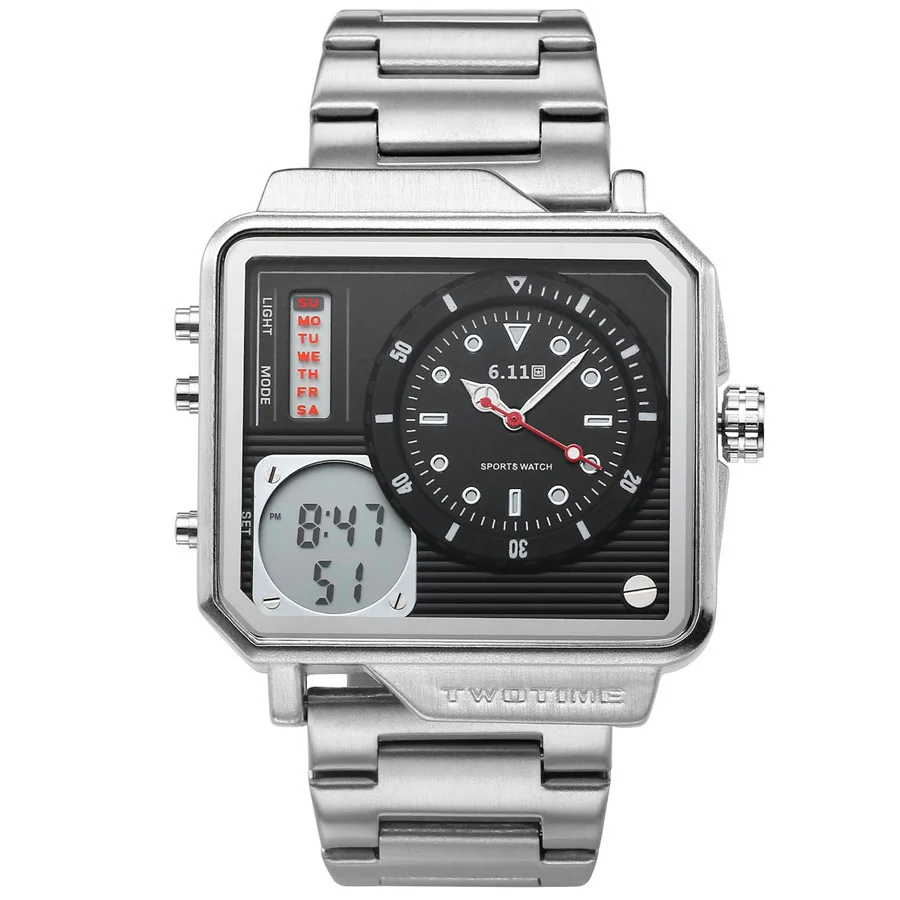 Часы со стальным ремешком золотые часы многофункциональные спортивные с