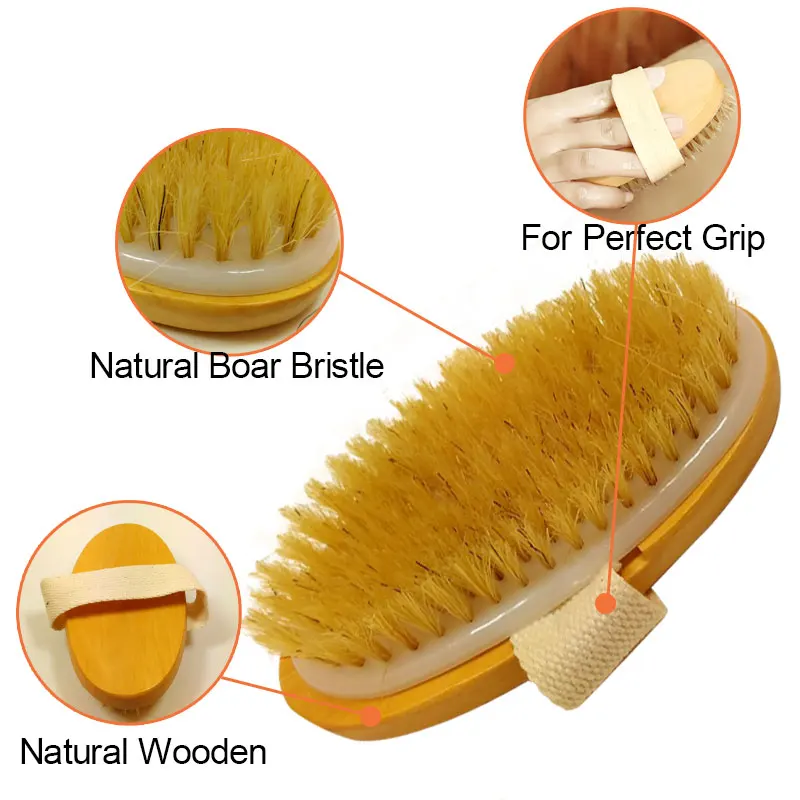 Легкая Чистка спины масло для сухой кожи тела Мягкая натуральная щетина