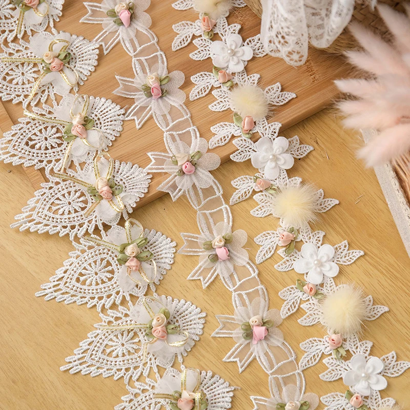 Ленты для рукоделия кружевная ткань 3D цветок Бабочка свадебное платье сумка