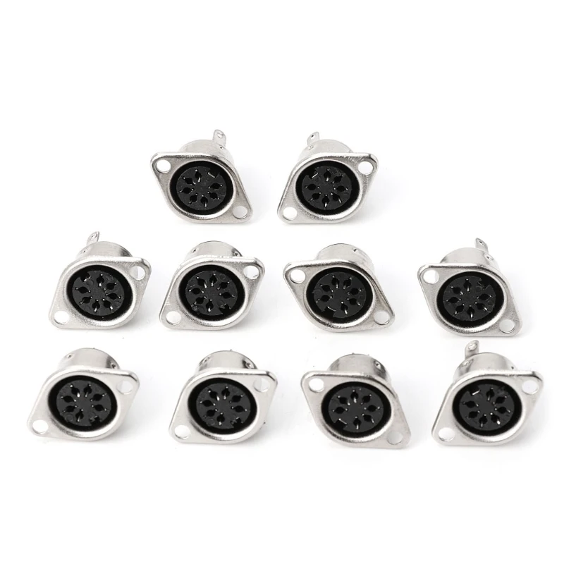 10 шт. 3/4/5/6/7/8PIN Панель Крепление Женский Джек DIN адаптер MIDI Кабельный
