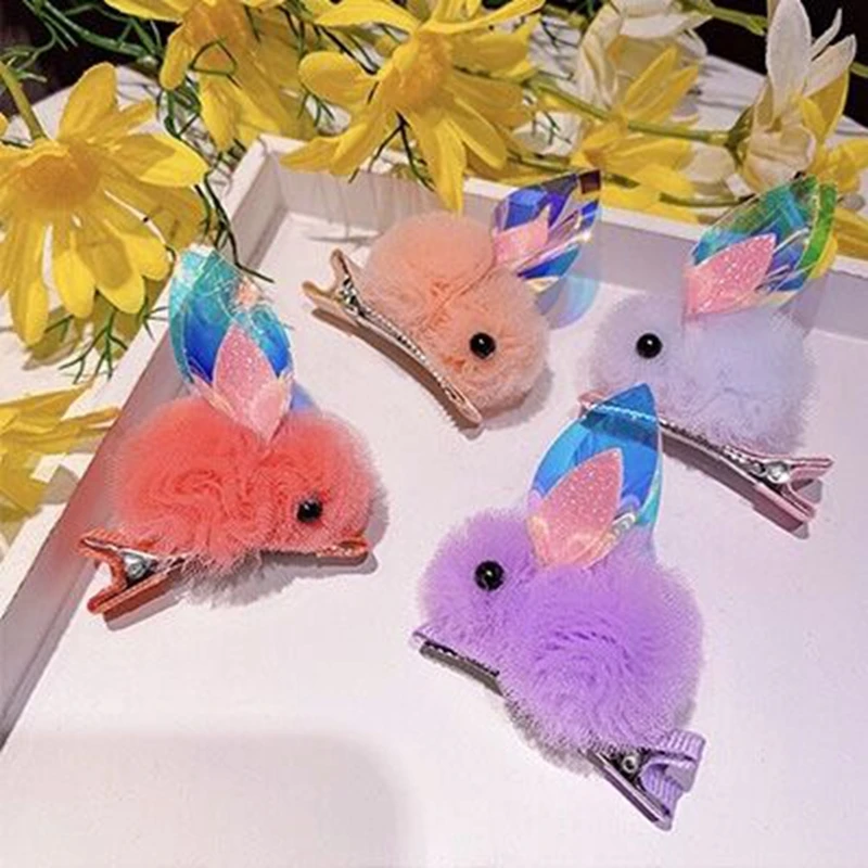 

Милые заколки для волос в виде шариков, кролика, детские заколки для волос в виде животных для девочек, простые корейские аксессуары для вол...