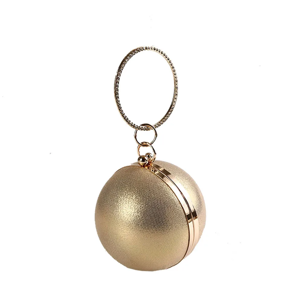 Круглая вечерняя дамская сумочка из искусственной кожи ручной работы клатч на