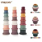 TYRY.HU 7 шт. Кубок для строительства силиконовый Прорезыватель мягкие строительные блоки Многослойные чашки 3D складные Фотоэлементы без БФА