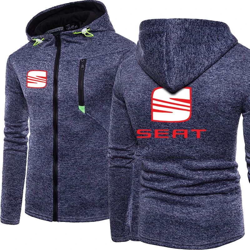 

New Men Jacket for Seat Logo Print Casual HipHop Harajuku color Hooded Fleece Sweatshirts zipper Hoodies Man Clothing