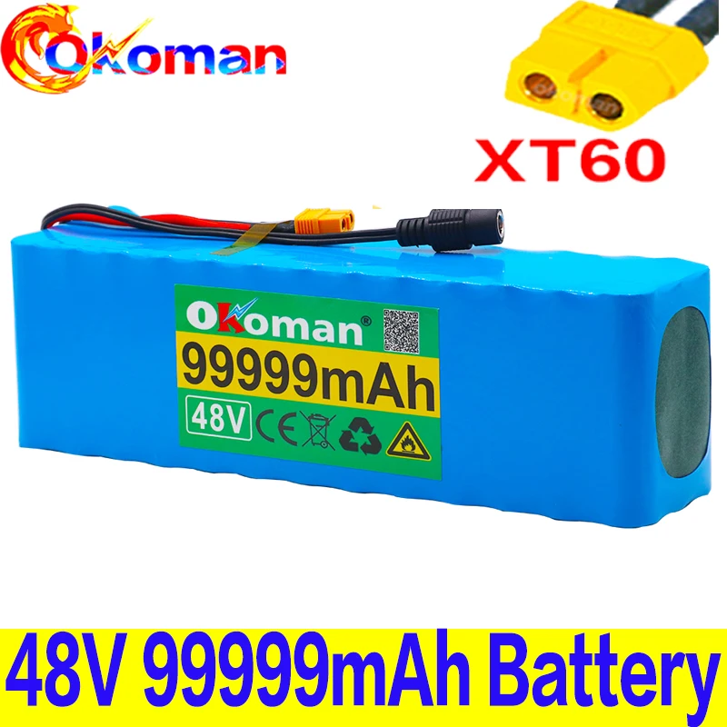 100% Оригинальный 48v литий ионный аккумулятор 99.999Ah 1000w 13S3P комплект батарей для