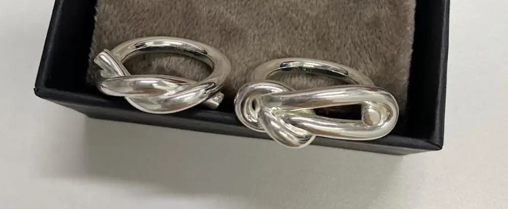 

White Gold Silver Color Cold Metal Wind New American fashion creative bamboo knot woven ring brass Charm thumb finger ring