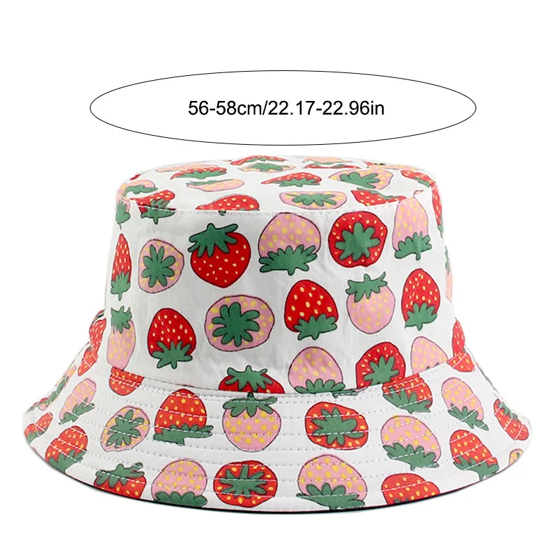 

2021 Two Side Reversible Fruit Lemon Bucket Hat for Men Women Fisherman Hat Panama Bob Hat Summer Pineapple Banana Female Hat