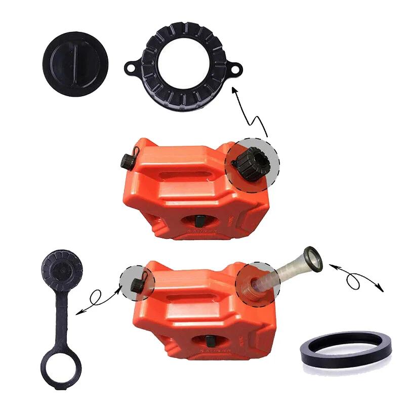 

8pcs/set Gas Fuel Tank Rear Exhaust Cover With O-Ring Belt Traction Fixing Screw