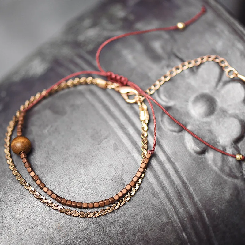 2 шт./компл. модный винтажный женский Femme Homme Мужской панк браслет с деревянной