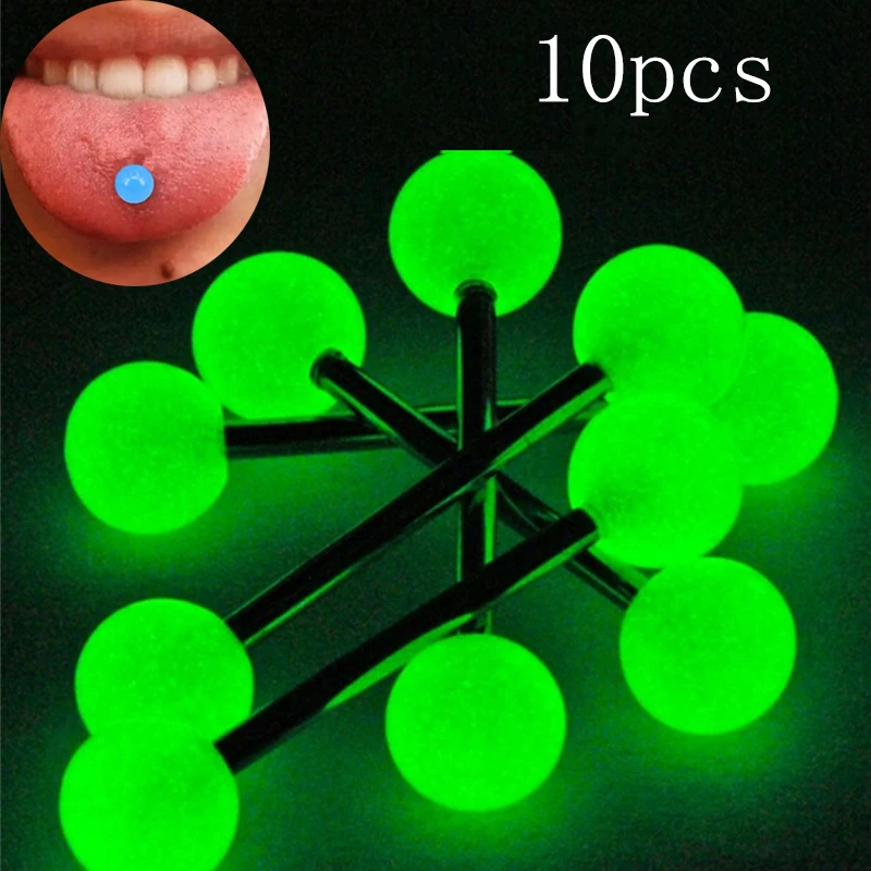 10 шт./компл. светящийся акриловый шар для сосков губ бровей пирсинга из
