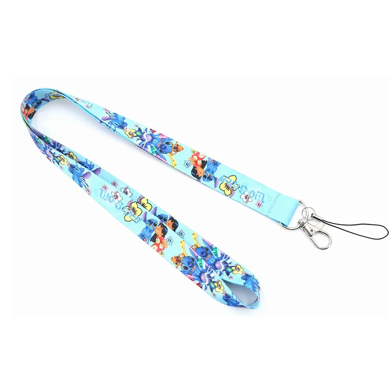 Милые аниме Мультяшные Lilo& Stitch lanyards работы id значок кнопочный телефон держатель шеи висячая веревка шнурок для ключей ремни Прямая