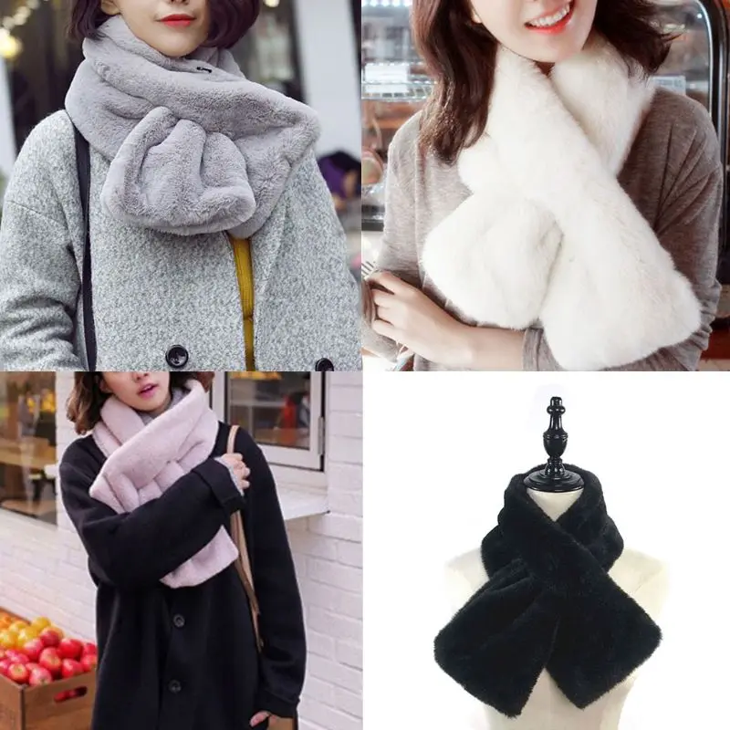 KERDEJAR 15x90cm Women Winter Thicken Plush Faux Rabbit Fur Scarf Solid Candy Color Collar Shawl Neck Warmer Shrugs Knitted Neckerchief Long Wraps 6 Colors KERDEJAR 15x90cm Women Winter Thicken Plush Faux Rabbit Fur Scarf Solid Candy Color Collar Shawl Neck Warmer Shrugs Knitted Neckerchief Long Wraps 6 Colors
