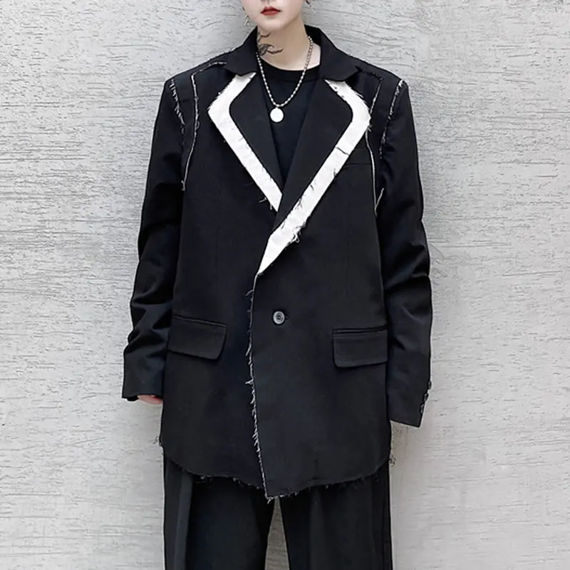 

XITAO Patchwork Hit Color Single Breasted Blazer Women 2020 Autumn Winter Casual Fashion Style All Match Women Clothes ZY1227