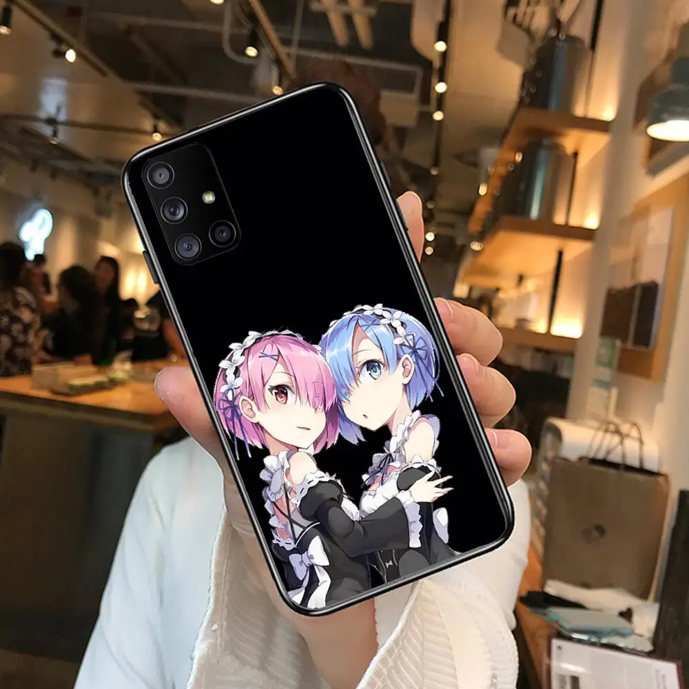 

Re Life in a different world from zero Phone Case Hull For Samsung Galaxy A50 A51 A20 A71 A70 A40 A30 A31 A80 E 5G S Black Shell