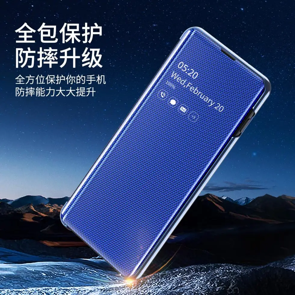 Для samsung Galaxy S10 S9 S8 Note 10 Plus S7 Edge s10e оригинальный зеркальный Флип Тонкий Модный умный
