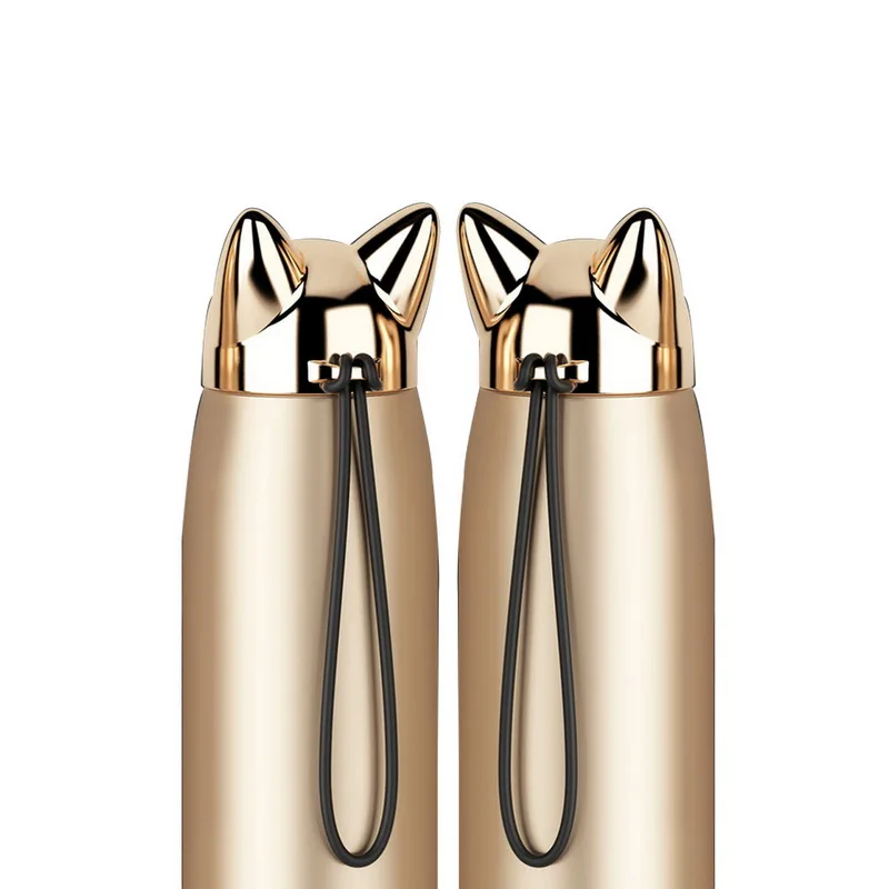 

320ml 11oz Double Wall Hot Water Thermos Bottle Stainless Steel Vacuum Flasks Cute Cat Ear Thermal Coffee Tea Milk Travel Mug