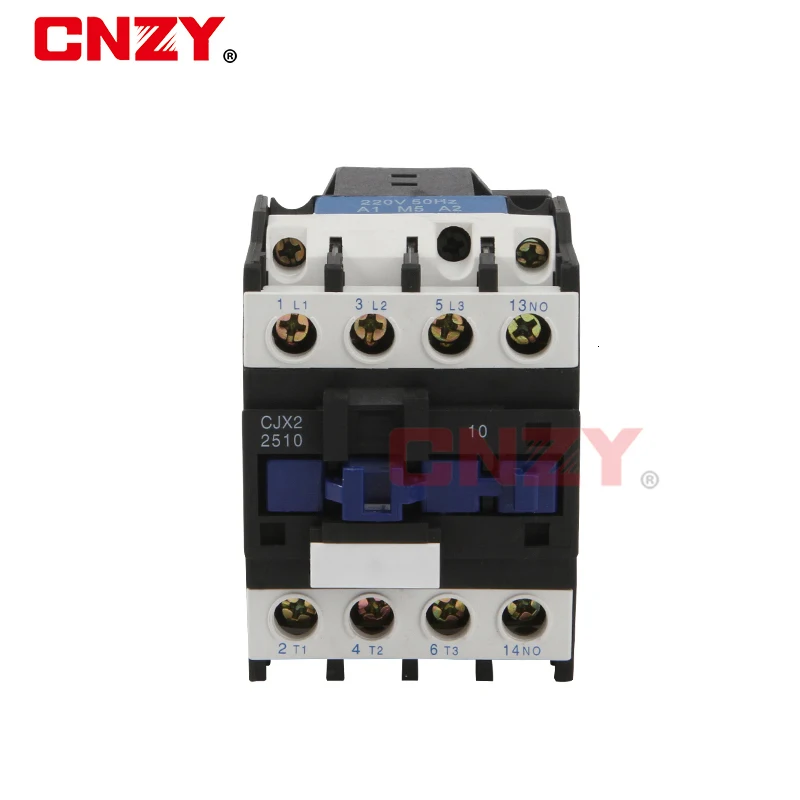 CJX2-2510 LC1 контактор переменного тока 25А 3 фазы 3-полюсный без катушки напряжение 380 В 220 В 110 В 24 в Din рейку 3 P+ 1NO нормально открытый