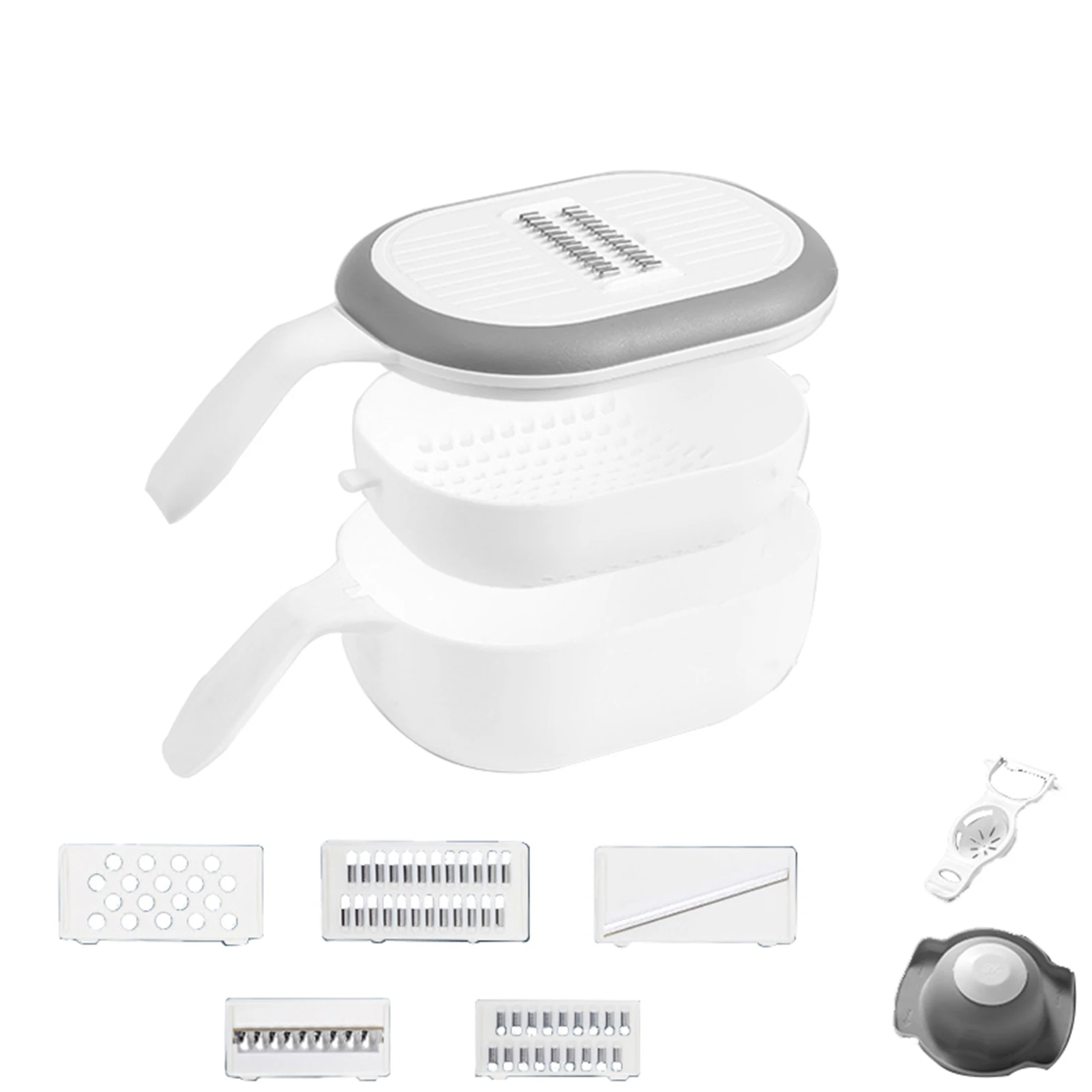 

Hot Multifunctional Vegetable Chopper with Drain Basket Practical Kitchen Supplies Potato Radish Lemon Slicer