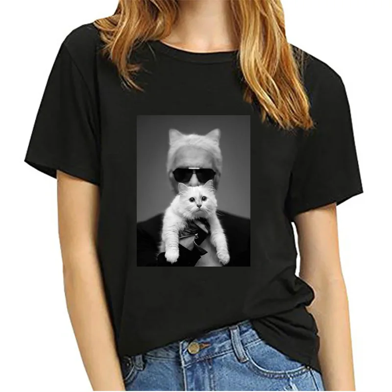 

100% Cotton Fashion Legend Galeries Lafayette's Classic Signature Model Printed Cotton T-shirt Women's Casual Oversized T-shirt