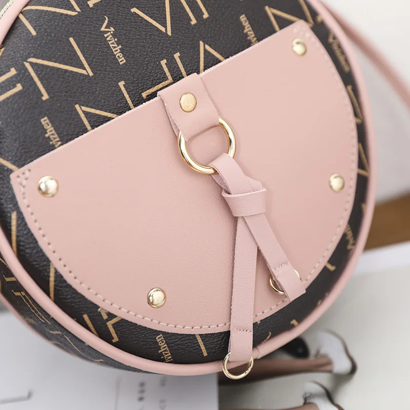 Круглая сумка через плечо в стиле Харадзюку трендовая простая мессенджер