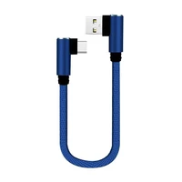 25cm usb c micro usb short fast charging cable double elbow 90 degree data cord for powerbank laptop mobile phone charger wire