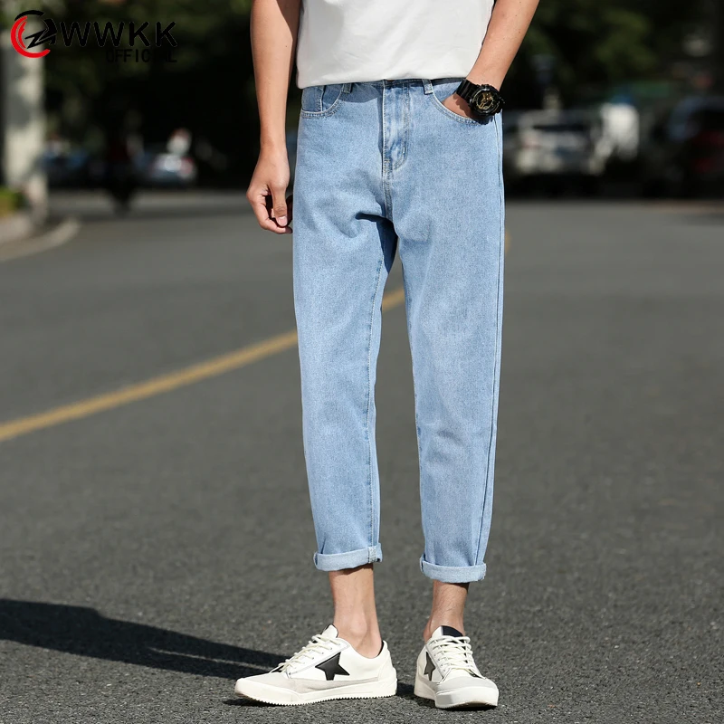 

WWKK 2020 Men's Stretch Loose fit Jeans Men's Denim Pants Brand New Style Trousers Jack Jones Menswear 33 34 36