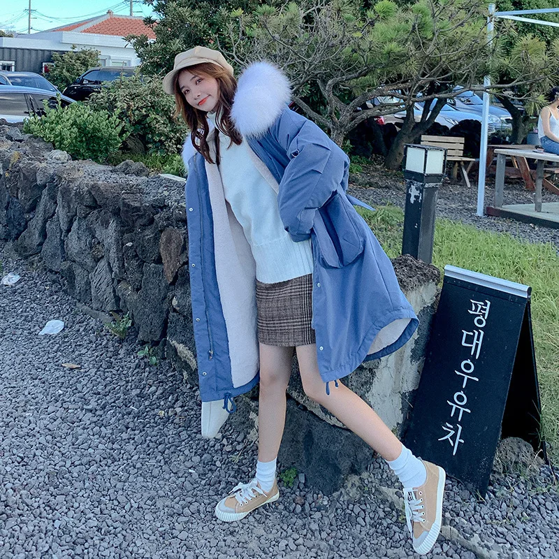 Горячая Распродажа! Зимняя стеганая куртка из овечьей шерсти с воротником и