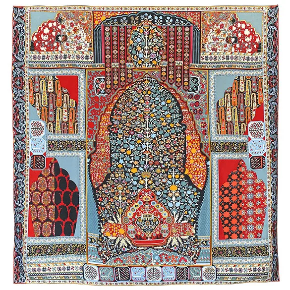 

vintage Silk Scarf 140cm Large Designer Mulberry Silk Scarf Hand Rolled Edges designer scarf 140 by 140
