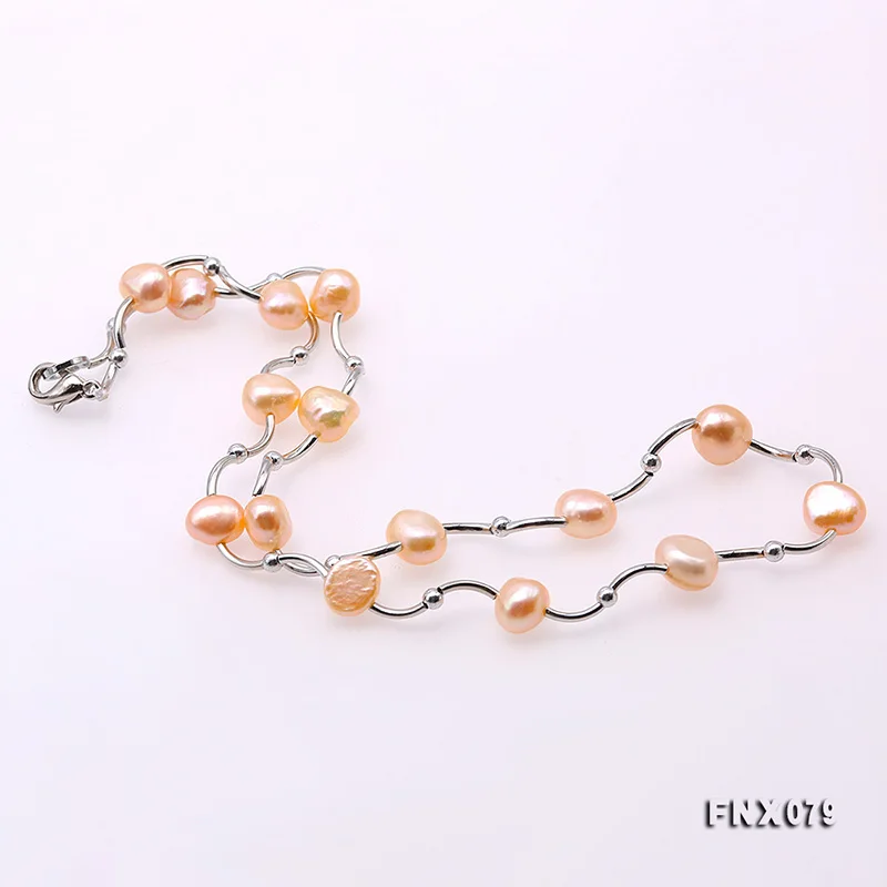 JYX Delicate Pearl Chains natural 5 kinds color pearl necklace 8-9mm 16&quot daily | Украшения и аксессуары