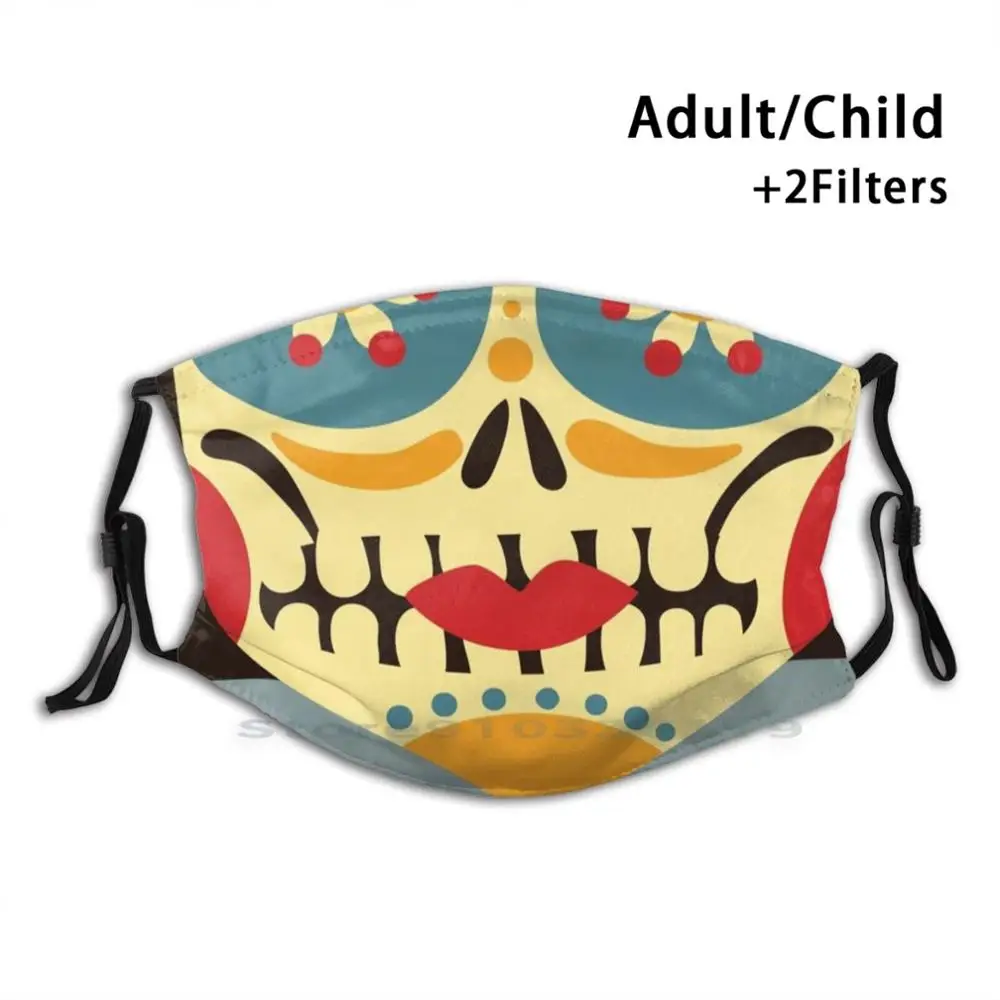 

Day Of Dead Skeleton. Mouth Reusable Mouth Face Mask With Filters Kids Day Of The Dead Skull Sugar Skull Dia De Los Muertos
