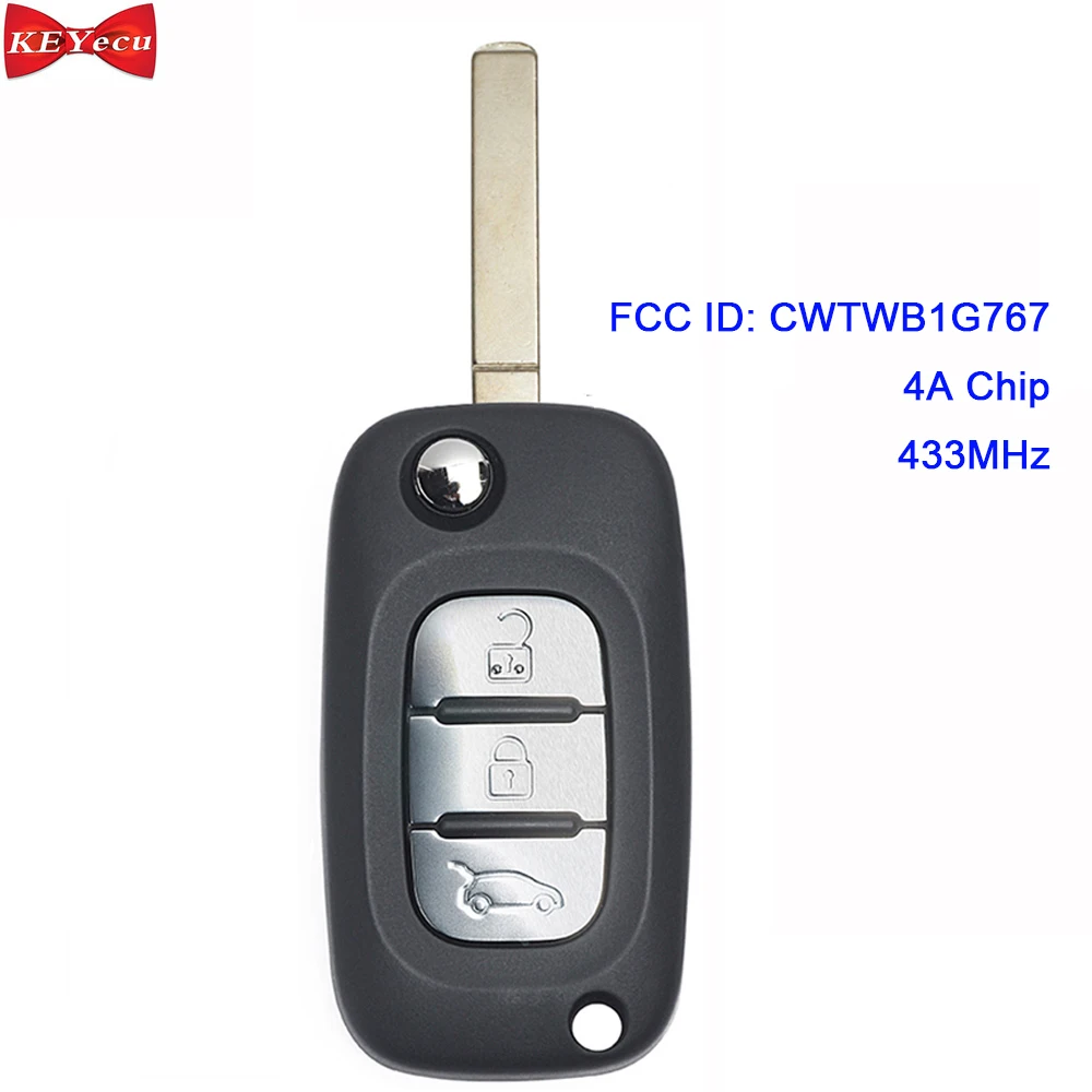 KEYECU 2 шт. для Benz Smart Fortwo 453 Forfour 2015 2016 2017 дистанционный ключ брелок CWTWB1G767 TWB1G767 433 МГц 4A