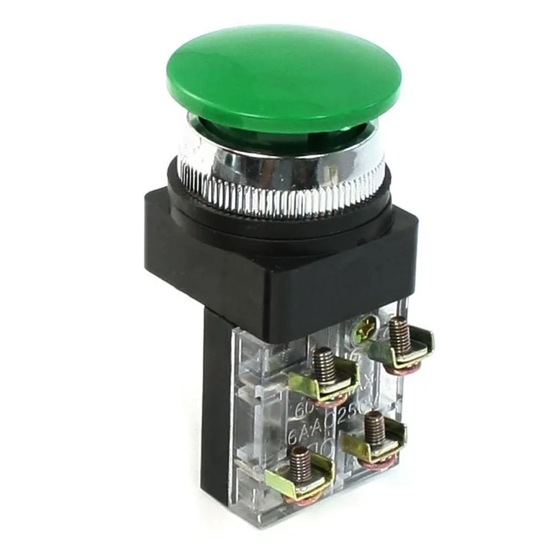Красный Зеленый AC 250V 6A DPST мгновенный грибной головкой кнопочный переключатель |