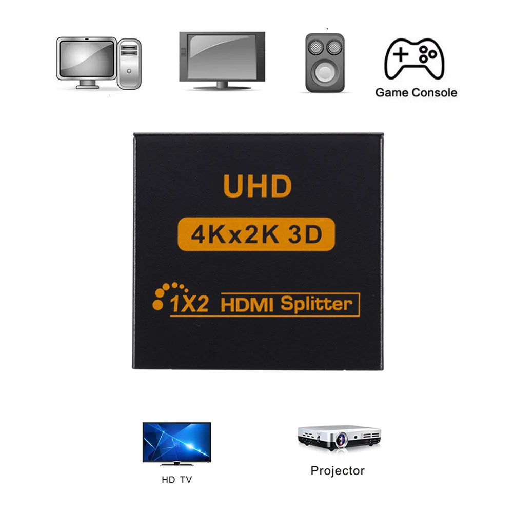 4K HDMI-совместимый сплиттер 1080P видео коммутатор 1 в 2 выхода усилитель двойной