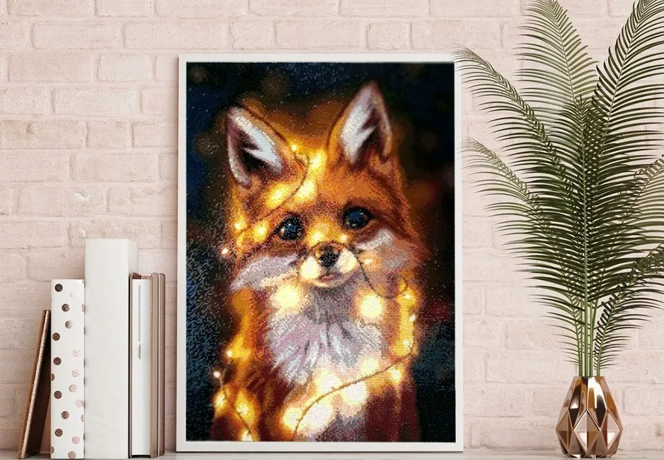 AZQSD Алмаз Живопись Свет Фокс Вышивки Крестом Home Decor Алмаз Вышивка Животных Аватар Стразы Подарок Ручной Работы Стены Искусства