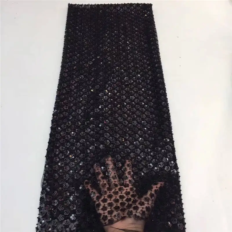 2020 Grey New African Sequins Lace Fabric Net Swiss Voile High quality France Tulle Mesh For Wedding Party Dres | Дом и сад