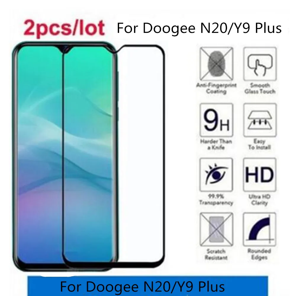 Закаленное стекло с полной проклейкой Для Doogee N20 Защитное для экрана Y9 Plus