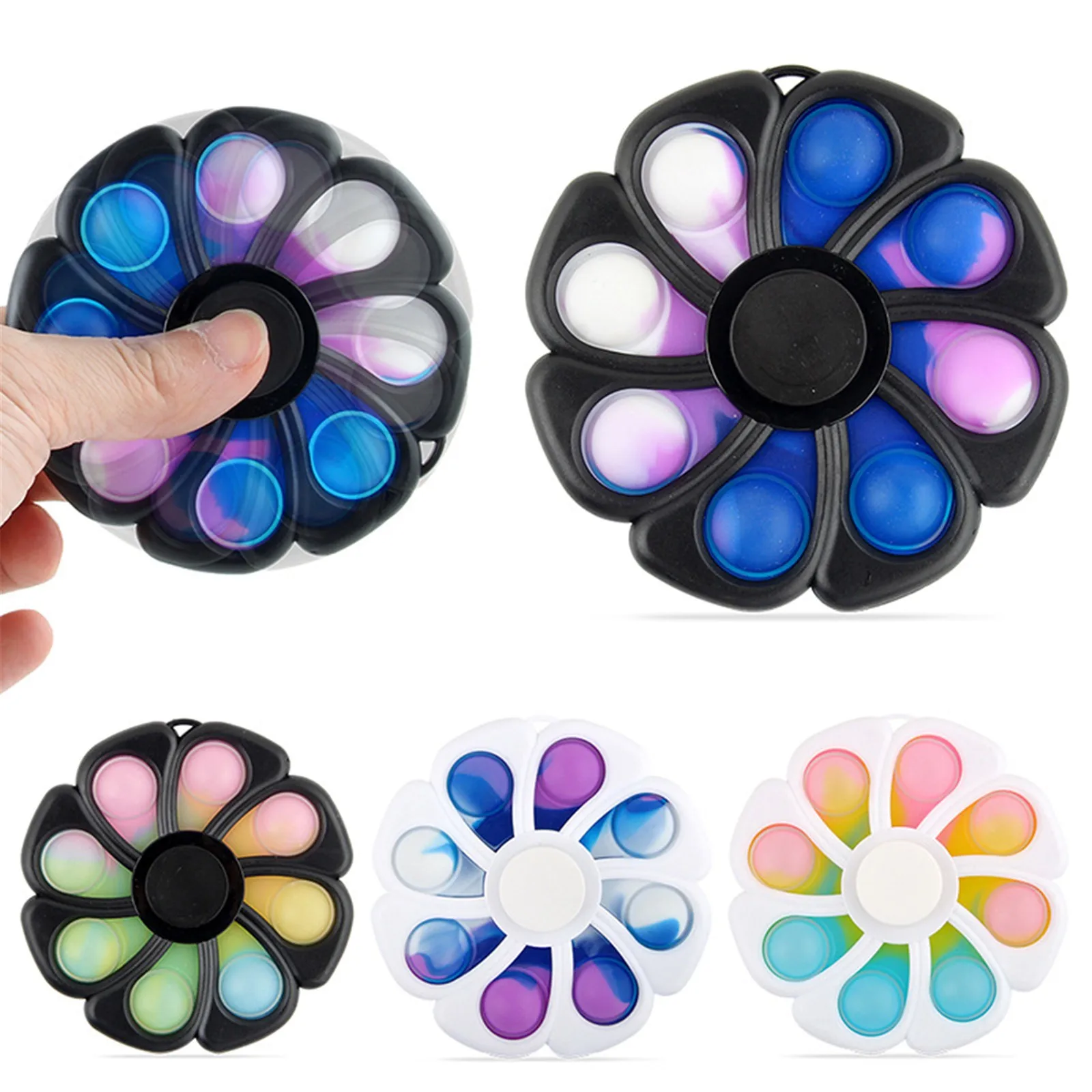 

Hot ! Fidget Spinner Push It Bubble Fidget Toys Simple Dimple Spinning Top Hand Sensory Squeeze Game Kids Antistress Adult Gift