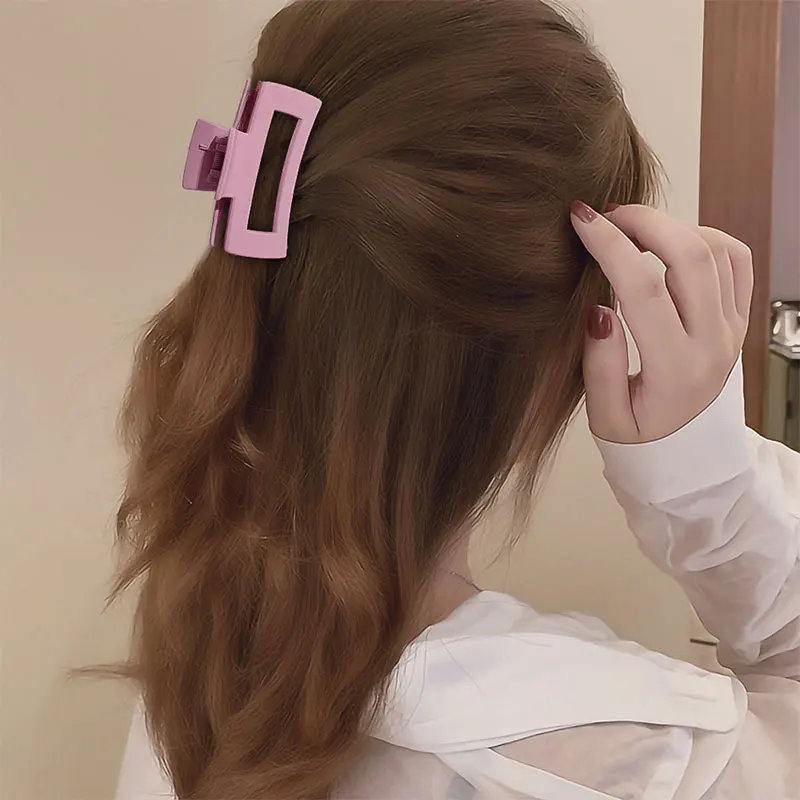 

Simple Large Hair Claws Women Fashion Vintage Square Hair Crabs Clip Hair Accessories Korean Style Frosted Geometric Barrette